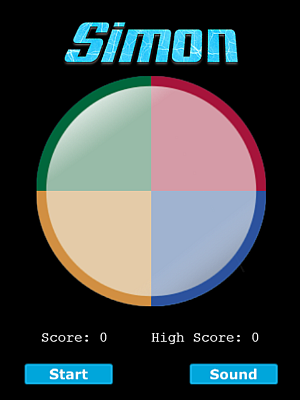 Simon game screenshot